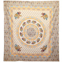 Ritualtuch mit Elefanten-Mandala in Braun und Orange, 212x193cm, von AW Artisan, dekoratives Wandteppich mit spirituellem Design