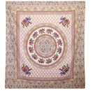 Lila-blauer Wandteppich Ritualtuch mit Elefanten-Mandala, 212x193 cm, handgefertigter Wandbehang von AW Artisan
