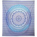 Blauer Ritualtuch Wandbehang Mandala Umrao von AW Artisan, 212x193 cm, mit detailliertem Mandala-Design