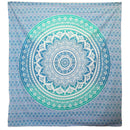 Grüner Ritualteppich Mandala Umrao von AW Artisan als Wandbehang mit 212x193 cm, detailreiches Wandteppich-Design