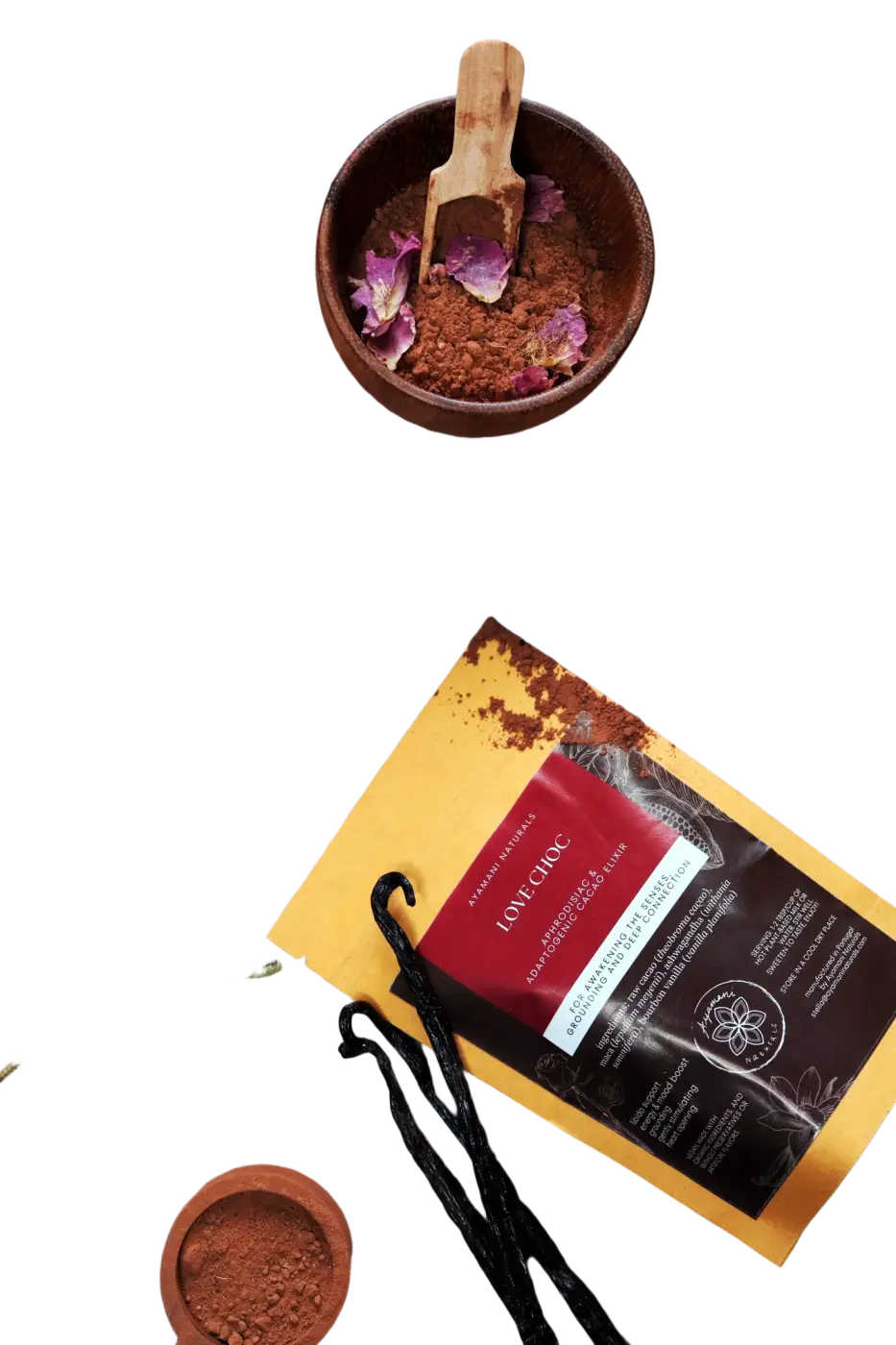 Ayamani Love Choc heiße Schokolade mit rohem Kakao, aphrodisierende Wirkung, cremige Konsistenz, in einer Tasse.