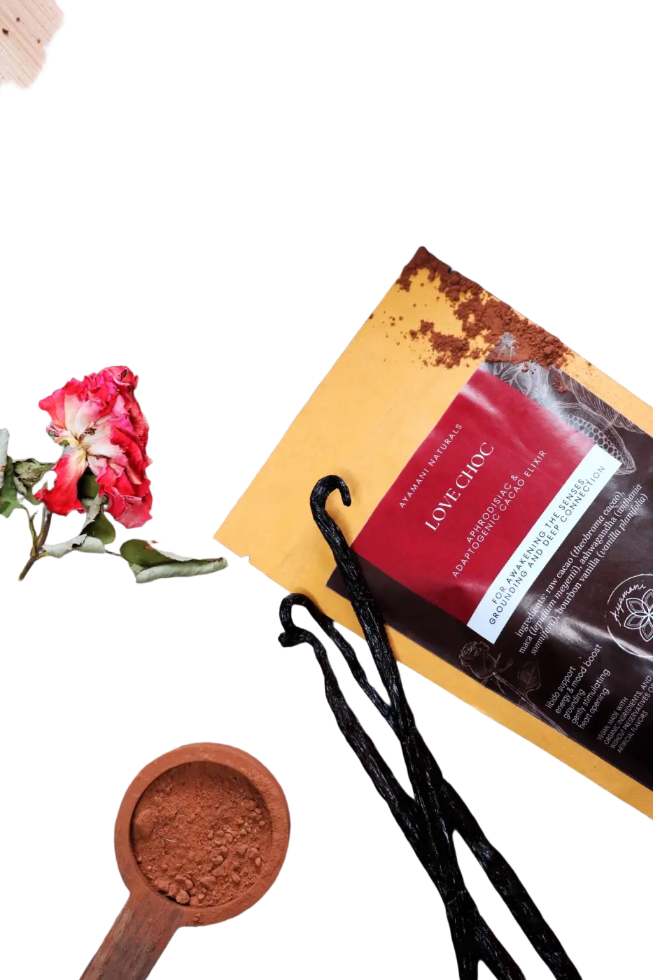 Ayamani Love Choc heiße Schokolade mit rohem Kakao, verführerisch und aromatisch, in einer Tasse für genussvolle Momente