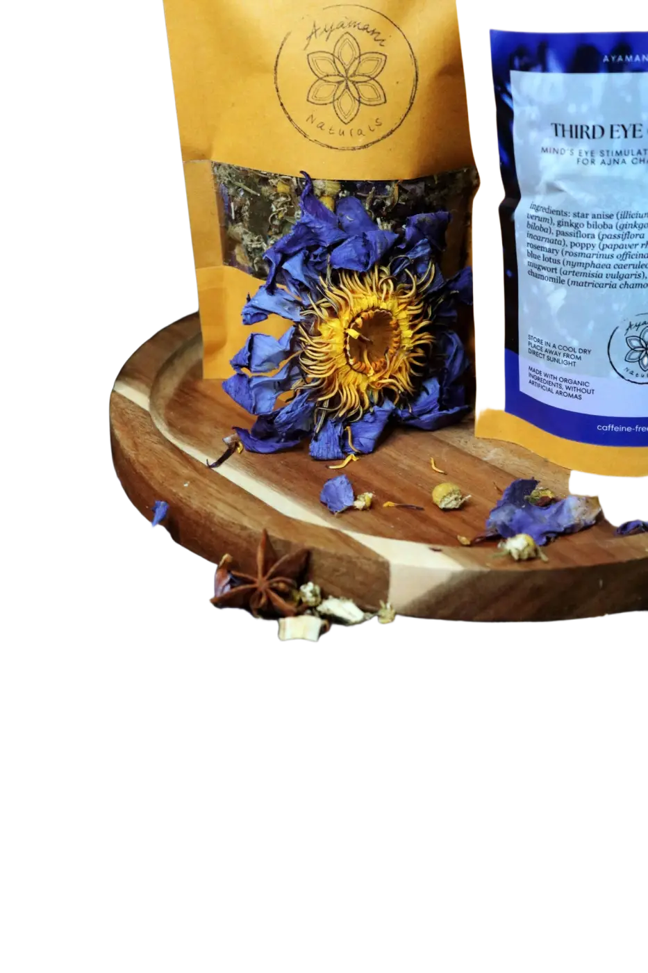 Ayamani Naturals Kräutertee für das dritte Auge, Chakra und Zirbeldrüse, mit Pflanzen für mentale Klarheit, 30g.