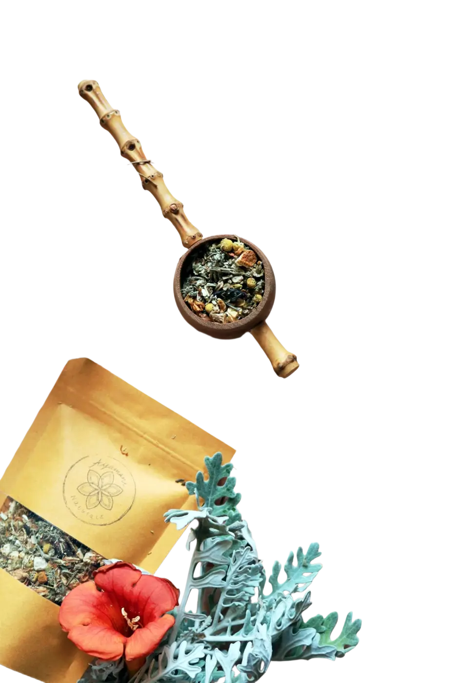 Ayamani Naturals Sakralchakra Kräutertee mit weiblicher Kräutermischung, entspannender Tee für das Sakralchakra, 30g Packung