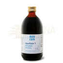 Dunkelbraune Flasche Ayucare Ayurlixier Amalaki Arishta Gärgetränk 500ml, Bernsteinfarbe, naturbelassenes Produkt, traditionelle ayurvedische Medizin