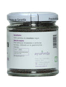Senfkörner von Ayurveda Auténtico, aromatische Gewürze für die Ayurveda-Küche, in einer offenen Gewürzdose sichtbar