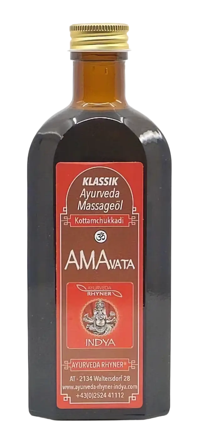 Rhyner Ayurveda Massageöl Indya Thaila AmaVata Kottamchukkadi, 250ml, naturbelassenes Ayurveda-Massageöl in Flasche