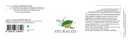 Ayurveda Specialist B.V. Ayuracid Nahrungsergänzungsmittel, 500 mg, in einer Dose mit Kapseln auf weißem Hintergrund