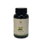 Ayurveda Diayur 500 mg Kapseln für gesunden Blutzucker und Energie, in einer offenen Packung mit 60 Kapseln.