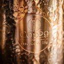 Kupferwasserflasche 1 Liter mit graviertem Blumenmuster, Ayurveda Specialist B.V., für Wasser- und Kräuterdienst.