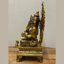 Massive Ganesha-Statue aus Messing, 43 cm hoch, spirituelle Dekoration im indischen Stil, detailreich und kraftvoll gestaltet