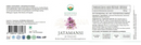 Label für ayurveda spezialist jatamansi kapseln 500 mg mit lila blume und grünen akzenten natürliche beruhigung aus ayurveda