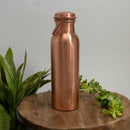 Kupferwasserflasche mit Griff und Blumen des Lebens Muster, 750 ml, Ayurveda Specialist B.V., langlebige Kupferflasche für Wasser