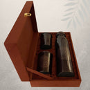 Reines Kupferset Flower of Life Antik mit 950 ml Kupferflasche und 2 Kupferbechern in Geschenkbox, Ayurveda Specialist B.V.