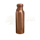 Ayurveda spezialist kupferwasserflasche lebensblume mit kupferfarbenem graviertem geometrischem muster und trageschlaufe