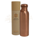 Ayurveda spezialist kupferwasserflasche in rosegold mit lebensblume muster und integriertem griff 750 ml