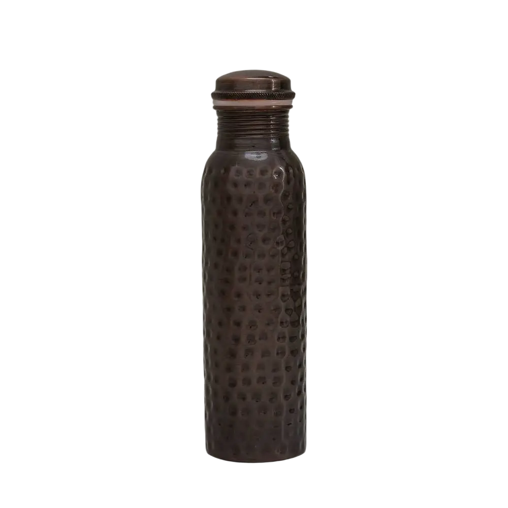 Kupferwasserflasche von Ayurveda Specialist B.V., gehämmert, antik, ca. 950 ml, robuste Wasserflasche aus reinem Kupfer