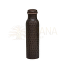 Ayurveda spezialist kupfer wasserflasche hammerschlag antik dunkelbraune gehämmerte kupferflasche mit dichtendem schraubverschluss