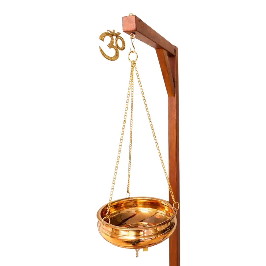 Reines kupfernes Shirodhara-Gefäß von Ayurveda Specialist B.V. mit etwa 23 cm Durchmesser für Körperpflege.