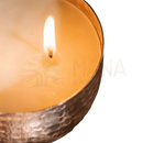 Ayurveda specialist kapha salbei minze duftkerze mit 2 dochten in cremegelber, gehämmerter goldmetalldose im mana shop