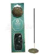 Bronzefarbenes song of india aqua oud räucherstäbchen set mit floralem lotushalter und passendem ständer
