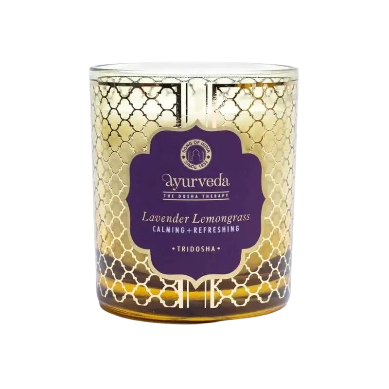 Aromakerze mit Lavendel und Zitronengras von Ayurveda Specialist B.V. Song of India, für Ayurveda-Entspannung.