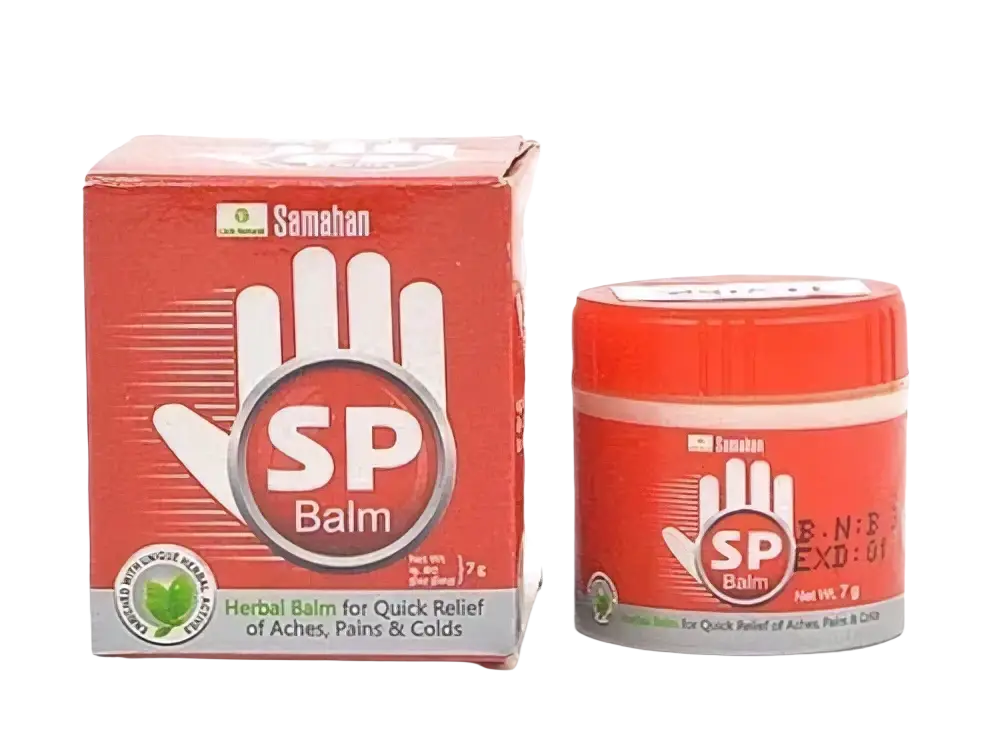 Ayurvedischer Kräuterbalsam Samahan Tigerbalsam für den Körper, rundes rotes Glas, natürliche Kräuterformel, entspannend und wohltuend