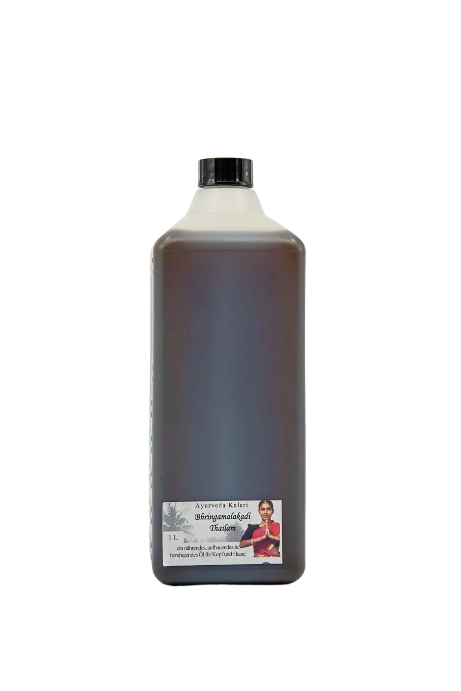 Ayurvedisches Bhringamalakadi Kopf- und Haaröl von Midgard Kalari in 1 Liter Flasche, enthält Bhringaraj für Haarpflege