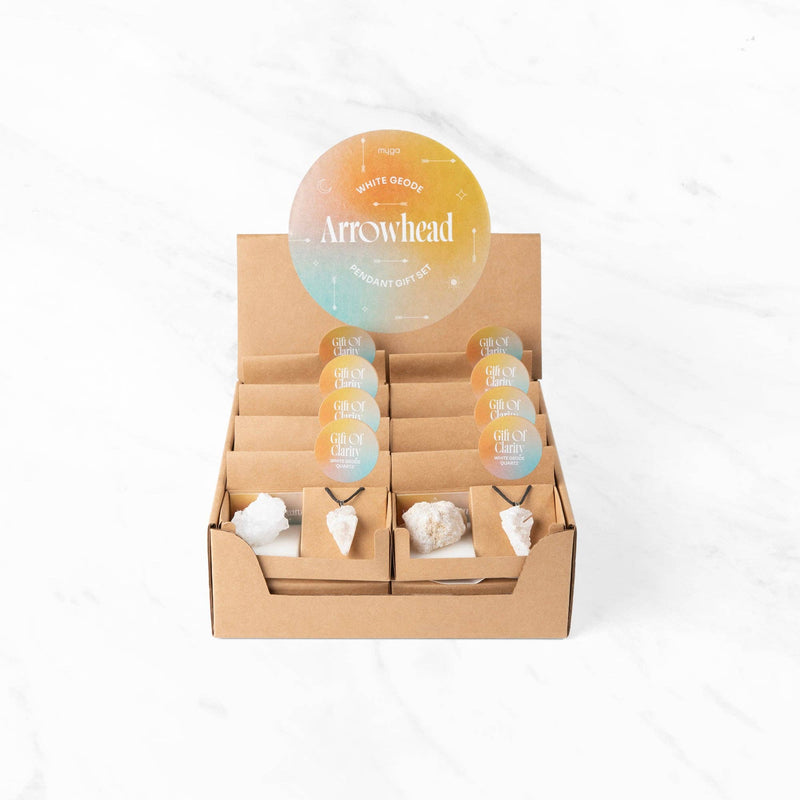 Myga Eco - Geode Gift Set - Rough Stone and Pendant, Choice of 3 Crystals