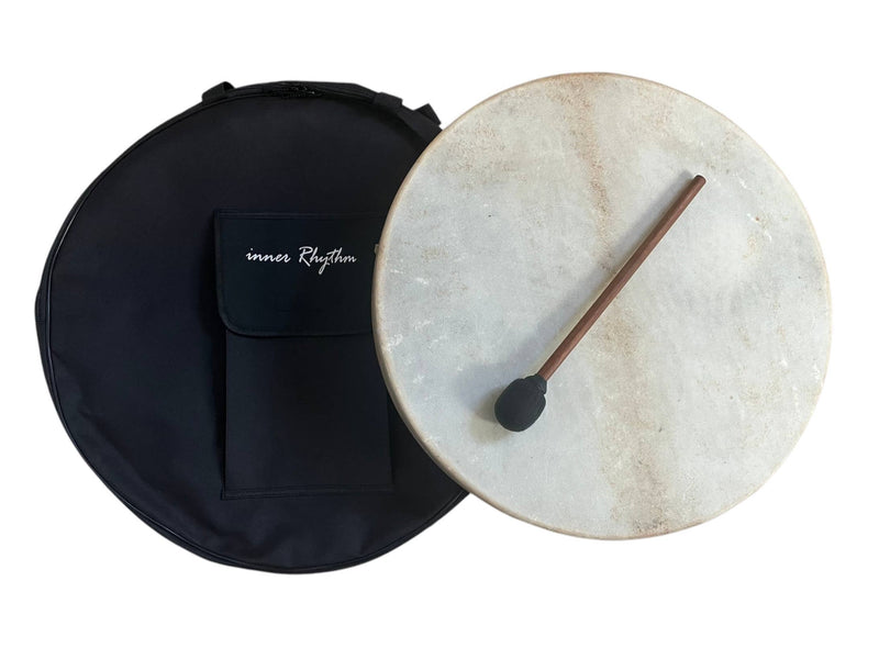 Tambour chamanique traditionnel sur cadre en bois de mûrier et peau de chèvre biologique pour la méditation