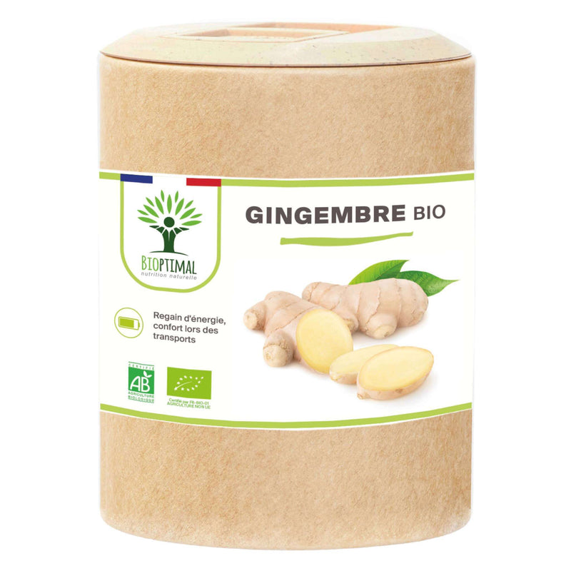 Gingembre bio - Complément alimentaire - 60 et 200 gélules