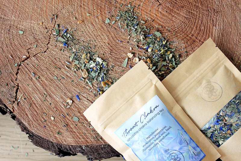 Ayamani Naturals - Kräutertee für das Halschakra zur Linderung von Stimme und Nebenhöhlen| Vishuddha