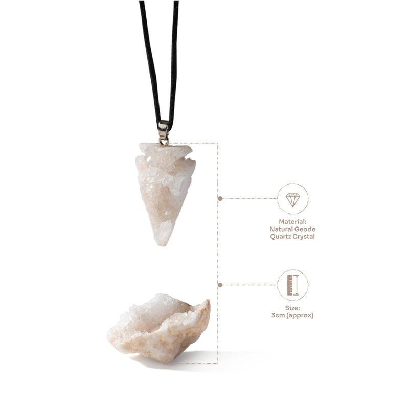 Myga Eco - Geode Gift Set - Rough Stone and Pendant, Choice of 3 Crystals