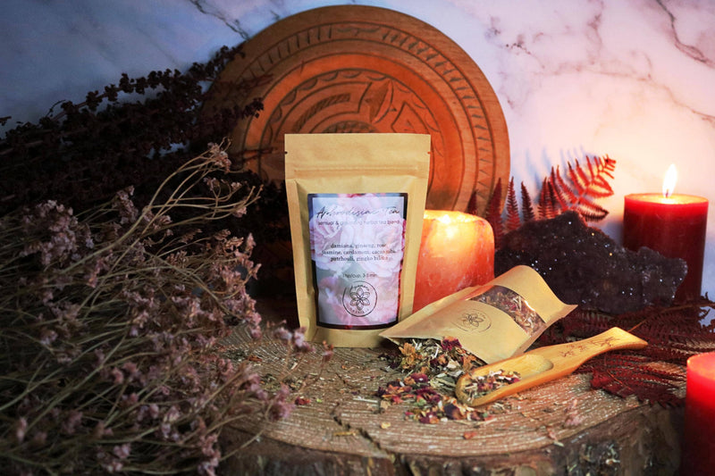 Aphrodisiakum-Tee mit Damiana, Ginseng, Kakao, Rose, Kardamom