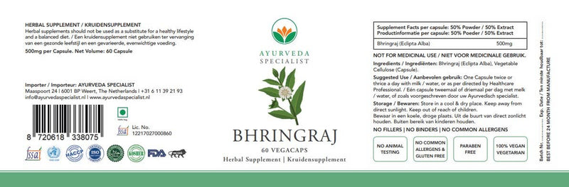Bringaraj 60 Kapseln – Natürliches Ayurveda Mittel für Haare & Stoffwechsel