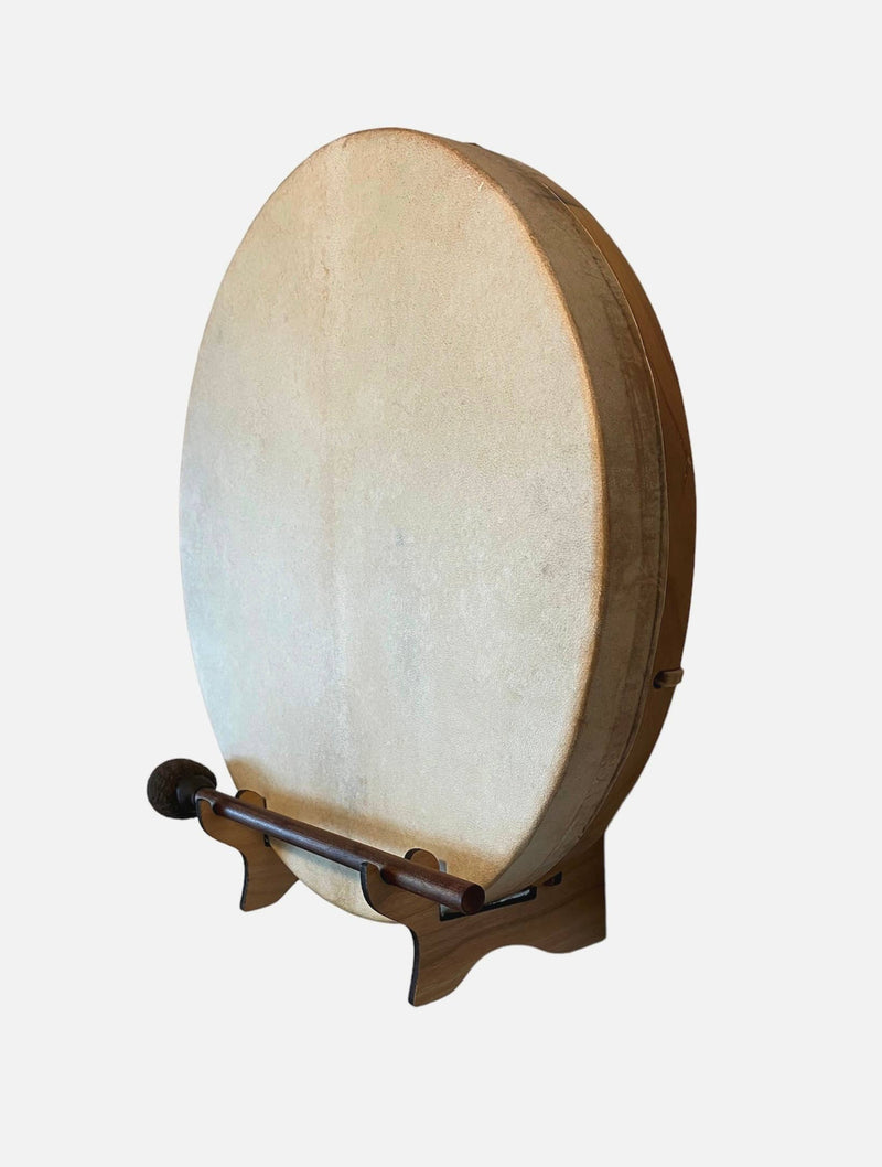 Tambour chamanique traditionnel sur cadre en bois de mûrier et peau de chèvre biologique pour la méditation