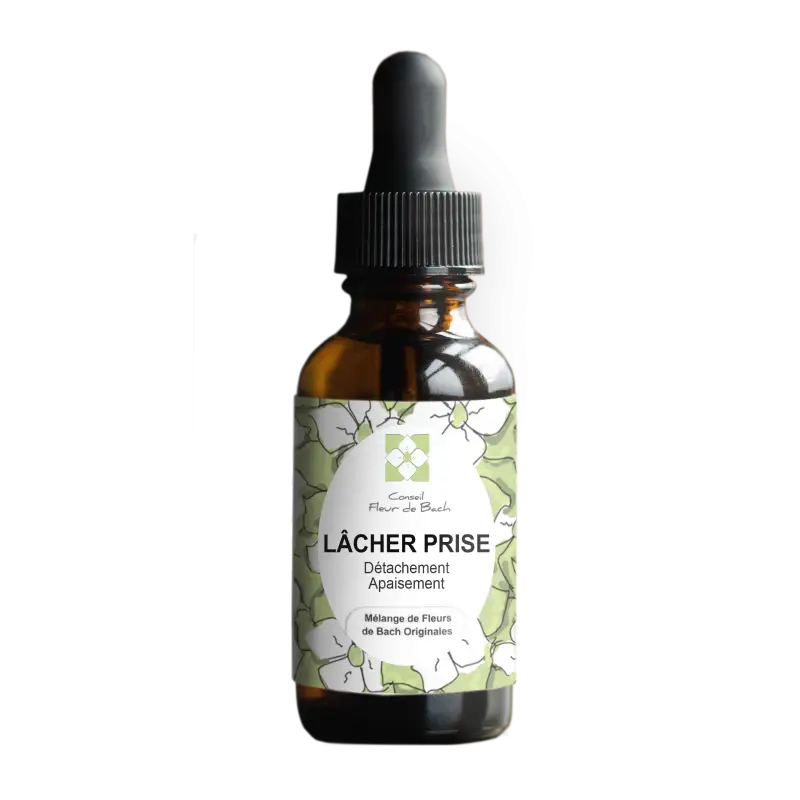 Bachblüten Loslassen Nahrungsergänzung von Conseil fleur de Bach, Flasche mit Tropfen für mehr Ruhe und Gelassenheit