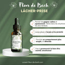 Dunkelbraune glasflasche mit schwarzem tropfverschluss und weißem etikett mit grünen blüten essenzen für ruhe bach blüten therapie mana shop