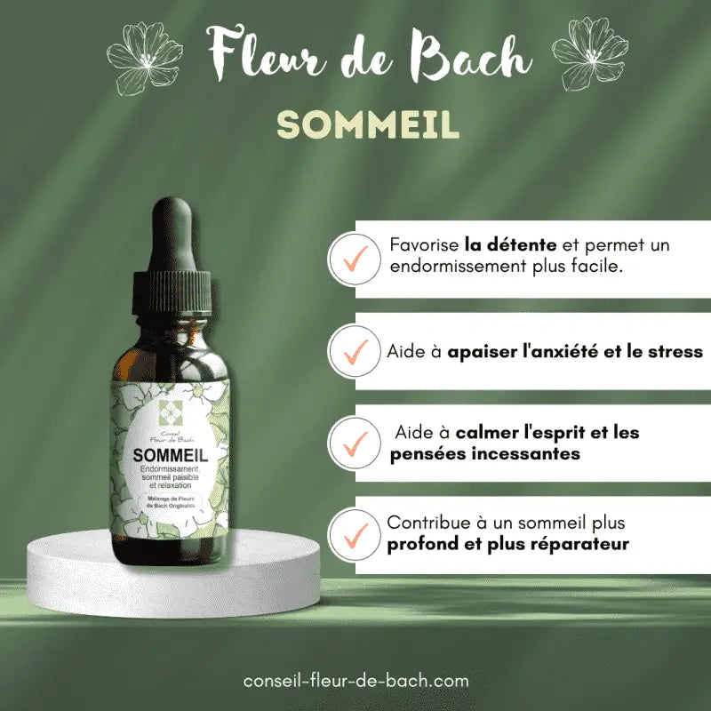 Bachblüten Schlaf von Conseil fleur de Bach, natürliche Unterstützung für erholsame Nächte, Flasche mit Bachblüten-Tropfen