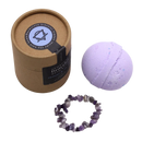 Lavendel duftende badebombe mit amethyst gemstone armband im 4er pack von mana shop für klares wasser