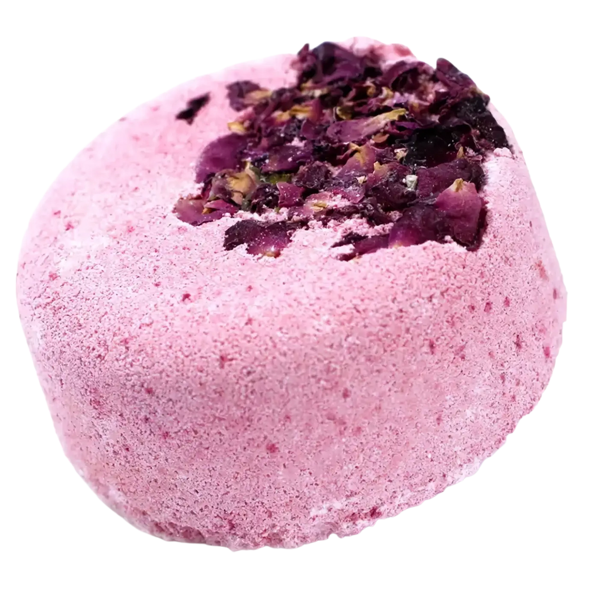 Badebombe mit Rose, Lavendel und Patchouli von AWGifts Europe, 200 g, pink mit getrockneten Blumen für entspannendes Bad