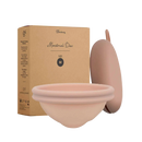 Bamboozy menstruationsscheibe in rosa silikon mit passendem deckel und verpackung sichere alternative für zuverlässigen schutz