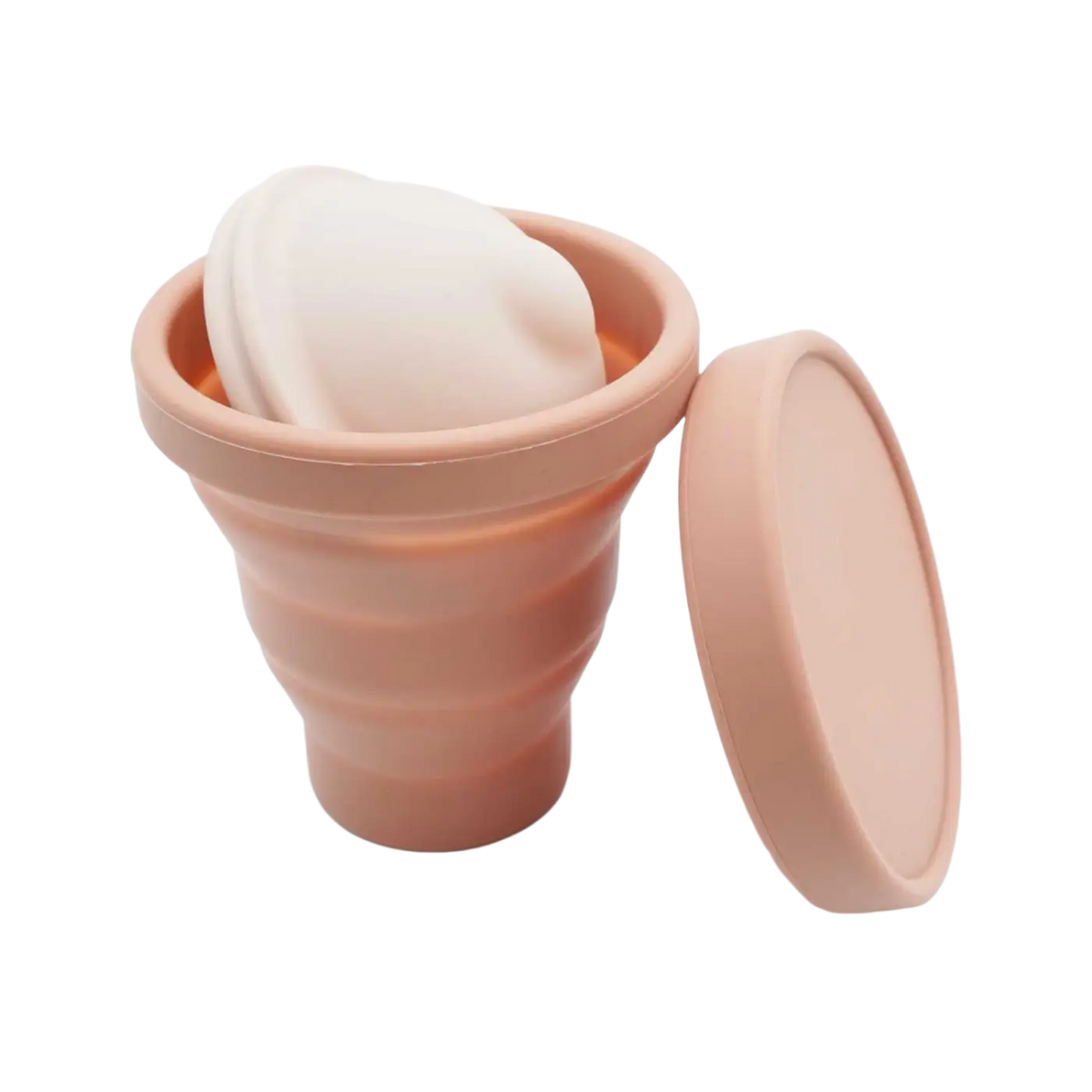 Bamboozy Menstruationsscheibe aus Silikon, flexible und sichere Alternative zu Tampons, im Körper getragen für Komfort und Schutz.