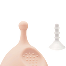 Pink silicone vaginal dilator with rounded natural shapes and textured surface in bamboozy menstruationstasse v3 aus medizinischem silikon
