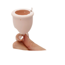 Weiße bamboozy menstruationstasse aus medizinischem silikon mit anti-überlaufflügel für komfort und passform im mana shop