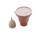 Pink silikon period cup mit passendem faltbarem aufbewahrungsbehälter für bamboozy period cup sterilisator
