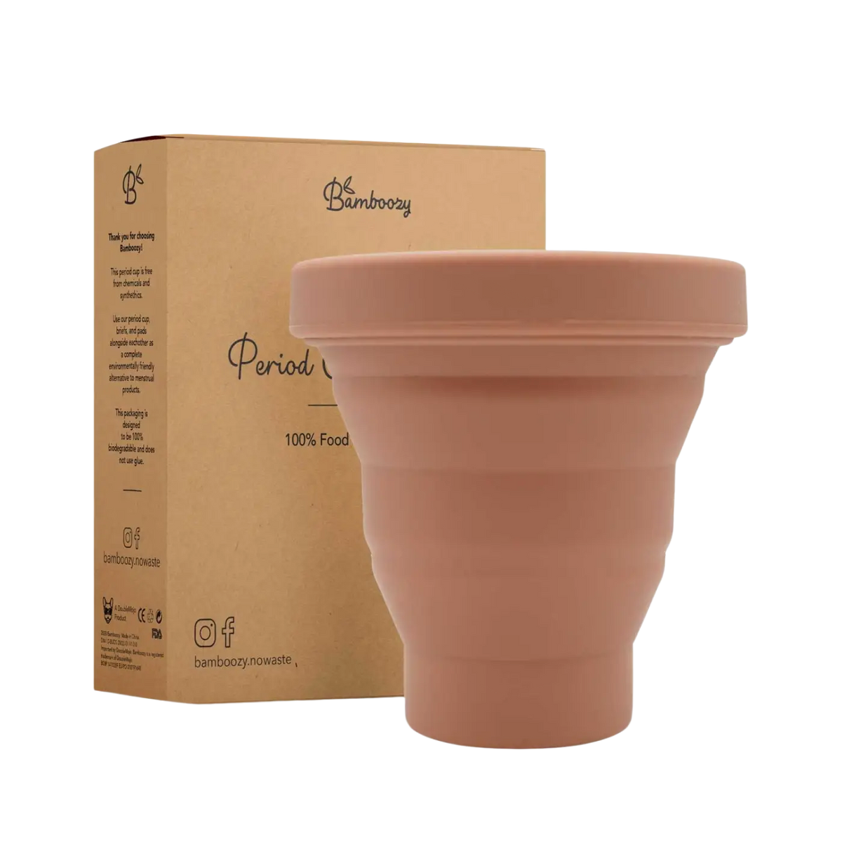 Bamboozy Periodenbecher Sterilisator aus Bambus, sicher und hygienisch, für Menstruationstassen, im minimalistischen Design.