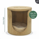 Bambus-Halter für Wattepads von Bamboozy x Cosmeau, nachhaltiges Körperpflegezubehör aus Holz mit stilvollem Design