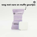 Bamboozy x Cosmeau Waschmittel Tiefenreinigungstabletten für Waschmaschinen, nahes Bild der Reinigungstabletten in Verpackung