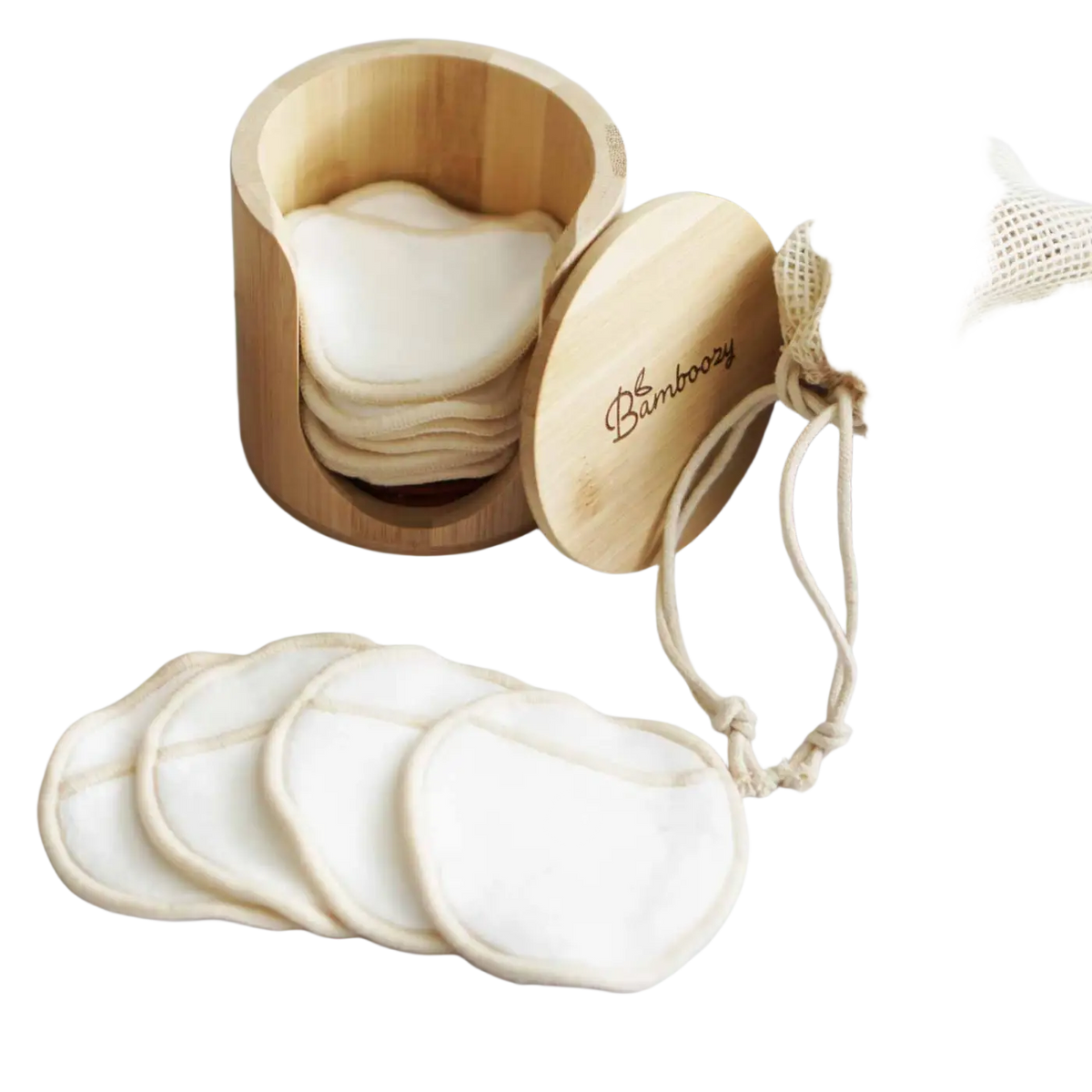Bambus-Halter für Wattepads von Bamboozy x Cosmeau, nachhaltiges Körperpflegezubehör, elegante Aufbewahrung für Wattepads.